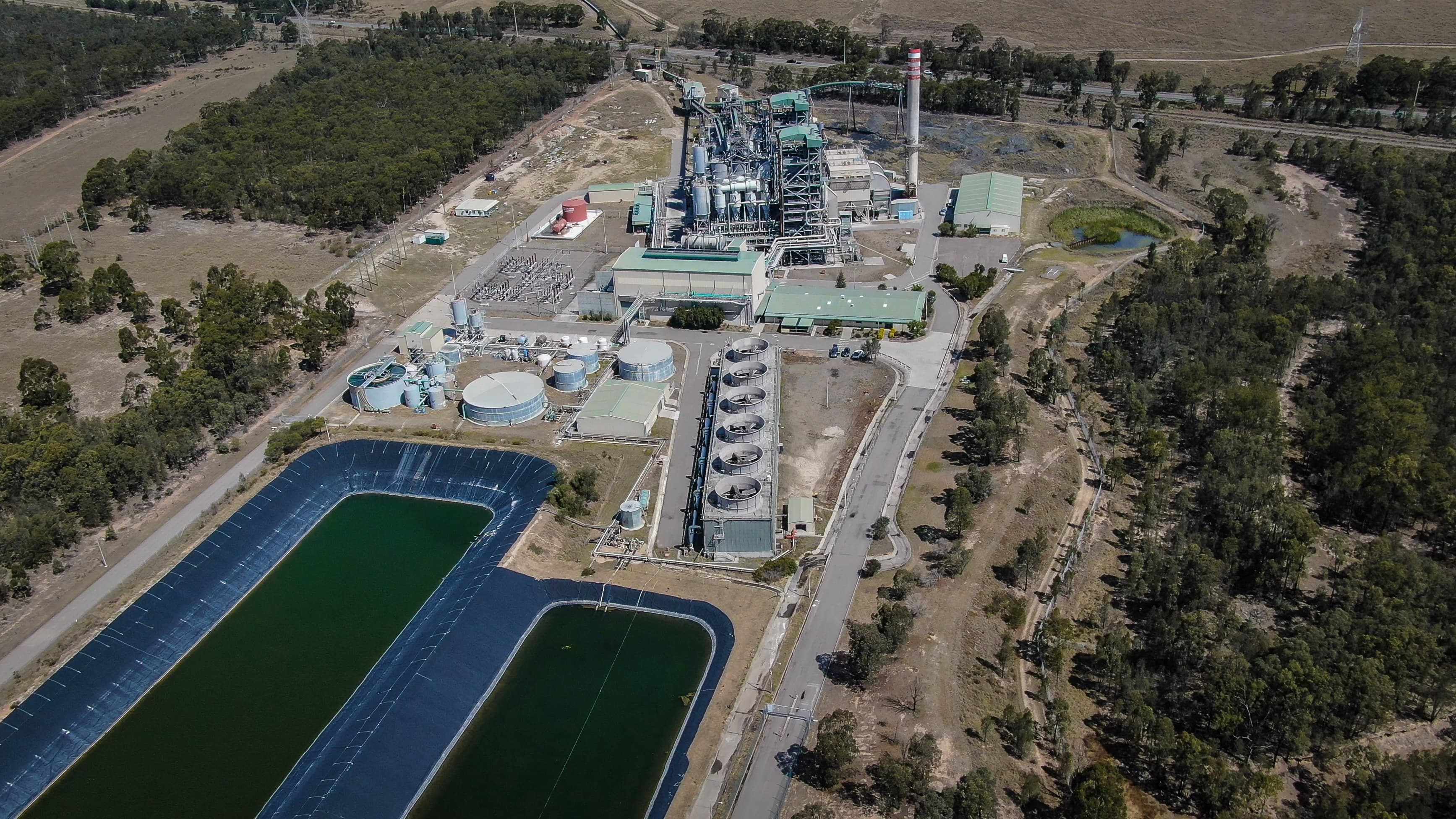Overhead aerial of Redbank facility and ponds